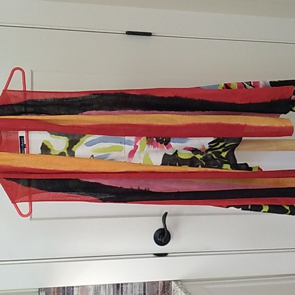 Mechant multi floral/ stripe vest size S